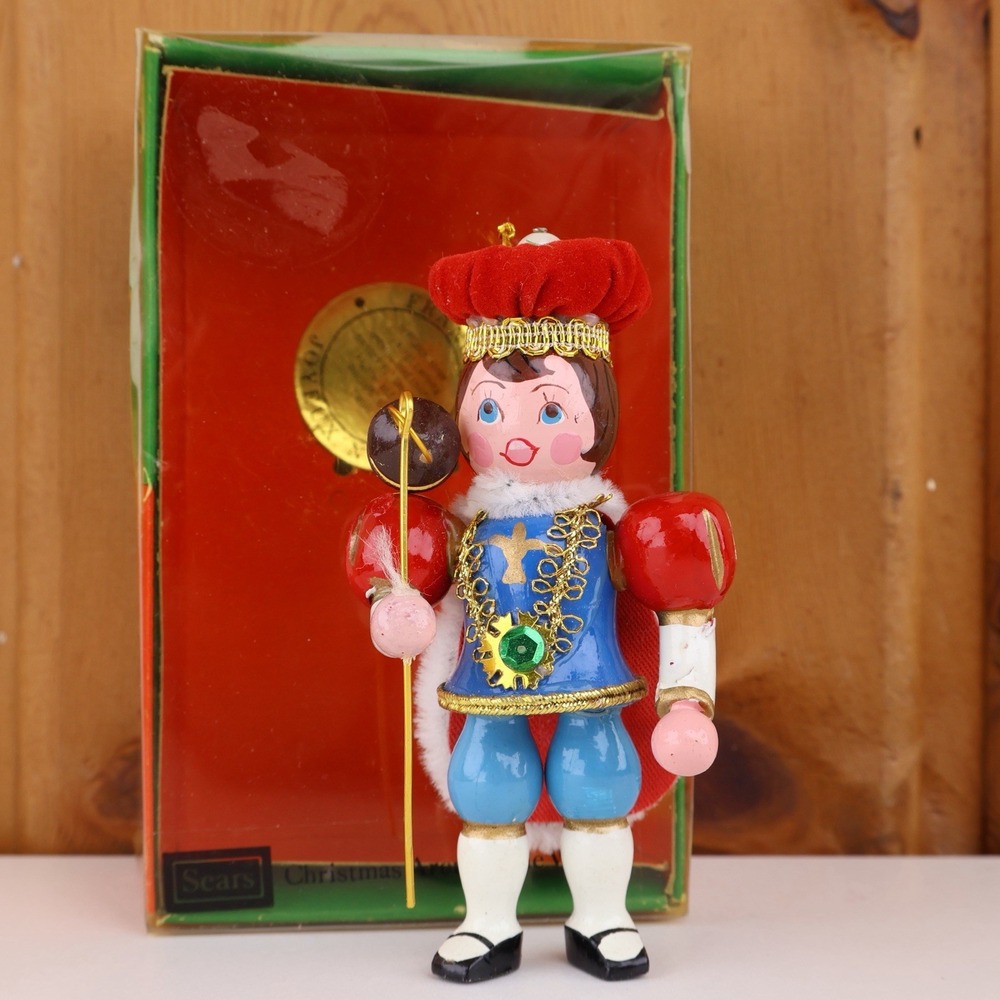 Vintage 1979 Sears Christmas Around the World France Boy King Ornament Boxed